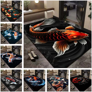 Tapete Antiderrapante Estereoscópico Koi Pond 3D-Absorvente Para Pés Interno E Externo Adequado Decoração De Casa , Durá