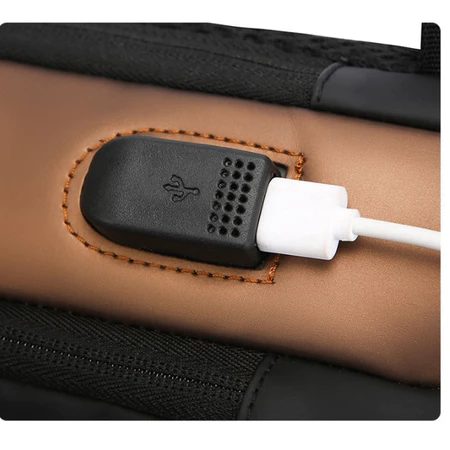 MODIVA Bolsa Masculina de Ombro à Prova d’Água com Interface USB e Fechadura com Código
