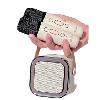 Mini Caixa de Som Portátil Bluetooth | Par de microfone para Karaokê