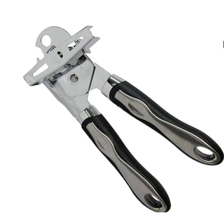 Abridor de latas e garrafas aço inox manivela profissional casa wl-2552