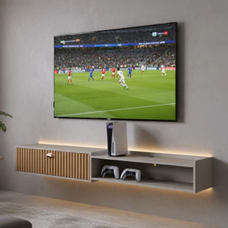 Rack Suspenso para Tv 75 polegadas 1.80cm Decoração Sala Estar Nicho Organizador 1 Porta - OFERTA