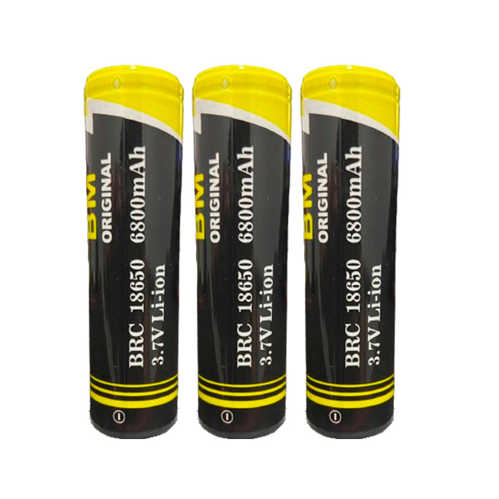3 Baterias BMax 18650 6800mAh 3.7v para Câmera Lanterna Microfone
