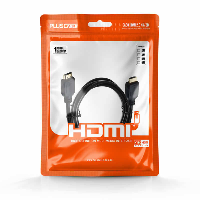 CABO HDMI V2.0 2M HDMI20 PLUSCABLE BOX | Shopee Brasil