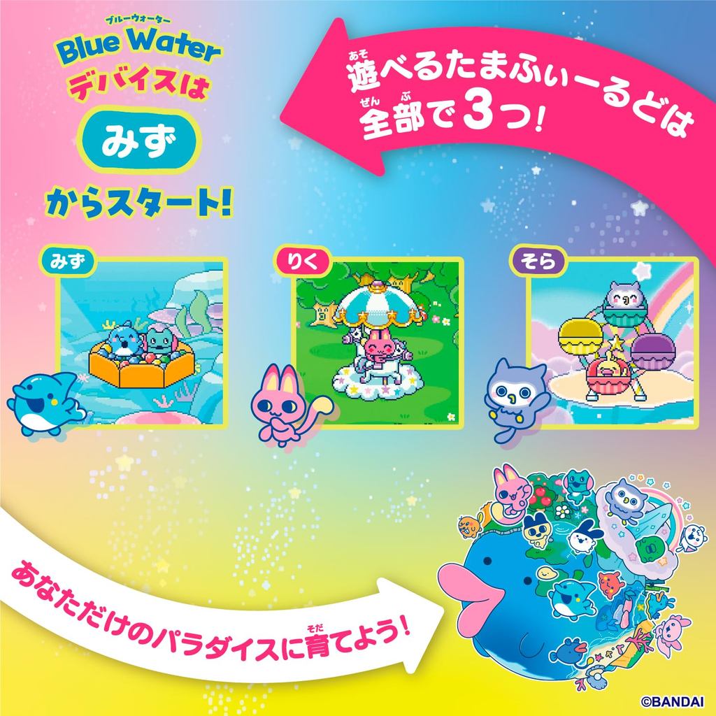 その他 BANDAI Tamagotchi Paradise Blue Water BANDAI Tamagotchi Paradise - Blue Water (No. 2025 Digital Toy