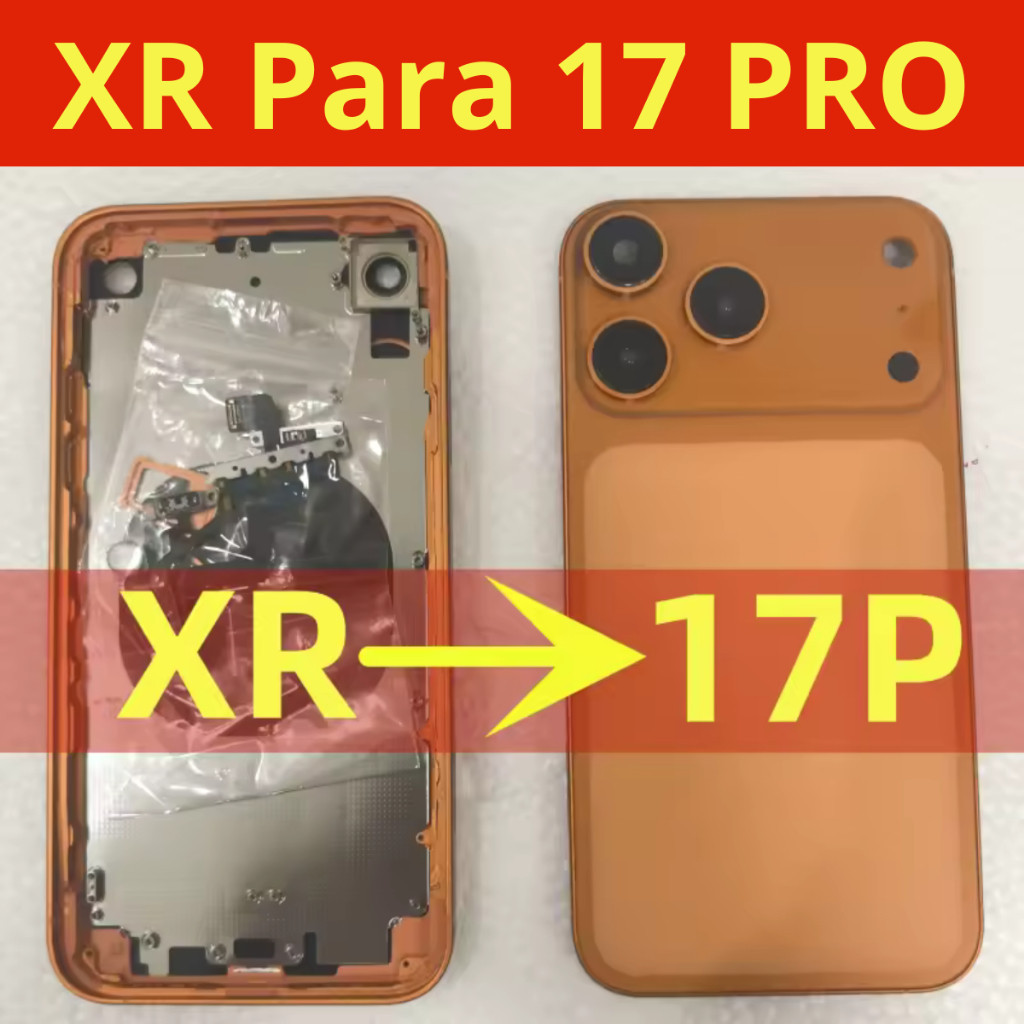 Carcaça Visual 17 Pro para iPhone Xr - Transforme seu Xr em 17 Pro
