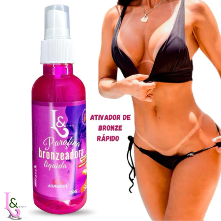 Parafina Líquida Bronzeadora Ativadora Marquinha De Fita Biquíni Verão 150ml - L&Beauty