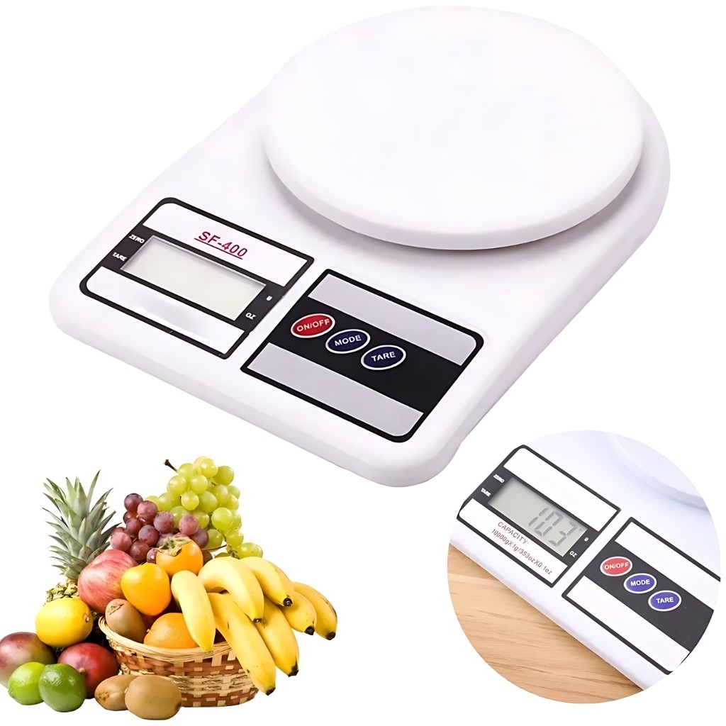 Balança Digital de Cozinha, Branca Display LCD Capacidade 10kg | Shopee ...
