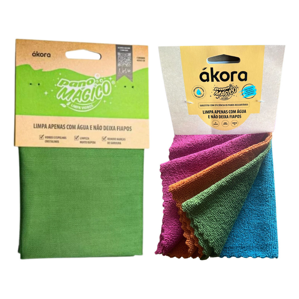 Kit 5, Limpa Vidro Pano Mágico E Pano Ákora Uso Geral ENVIO RÁPIDO ...