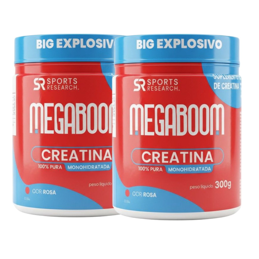 2 Creatina MegaBoom Rosa 300gr 100% pura Monohidrata e Micronizada ...