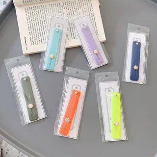 Kit 2 Suporte De Pulseira Para Capa De Celular Volta De Móvel Adesivos Suporte Multifuncional Silicone Push Pull KZJ003