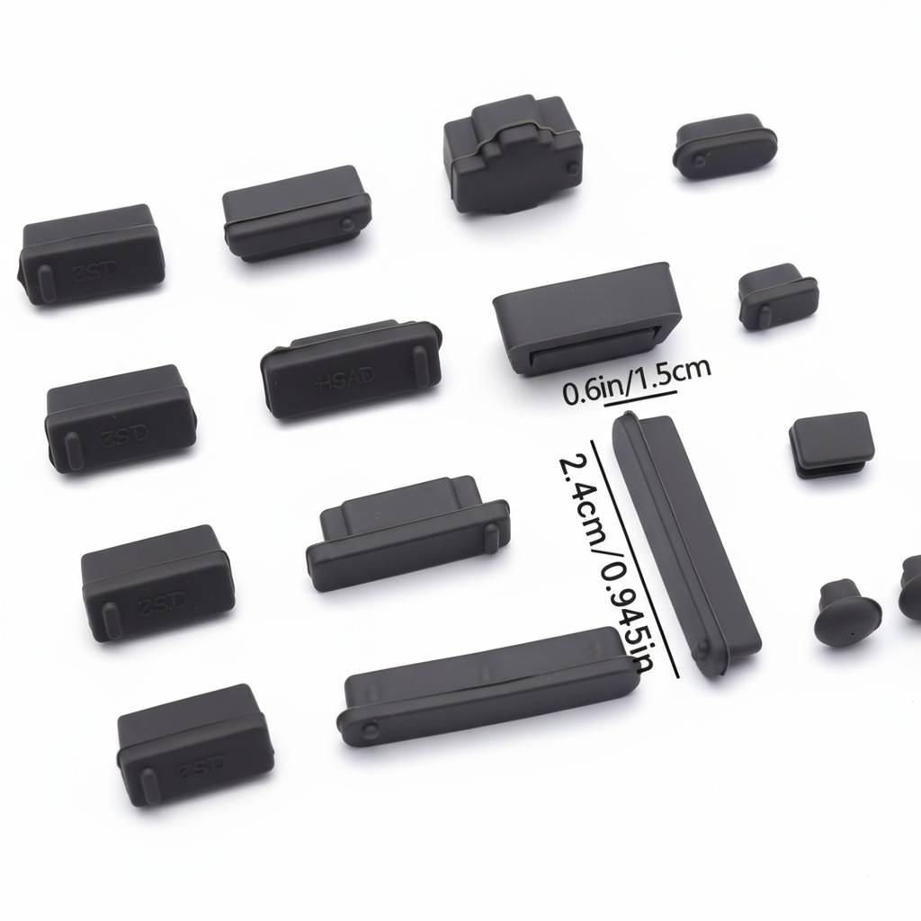 16 Peças – Tampas de Silicone Antipoeira e Impermeáveis para Portas USB e Interfaces de Laptop