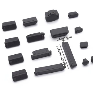 16 Peças – Tampas de Silicone Antipoeira e Impermeáveis para Portas USB e Interfaces de Laptop