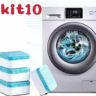 Kit 10 Limpador de máquina de lavar, comprimido efervescente sólido para remover manchas MARISA em Oferta na Shopee