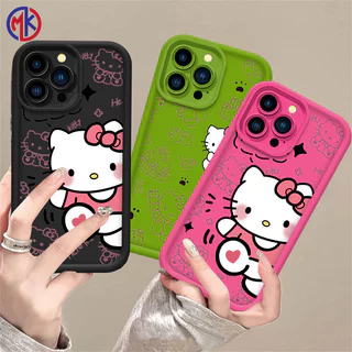 Capa Para iPhone 17 16 15 14 13 12 11 Pro Max Plus Air XR Anti Queda Silicone Hello Kitty Softcase MKCase