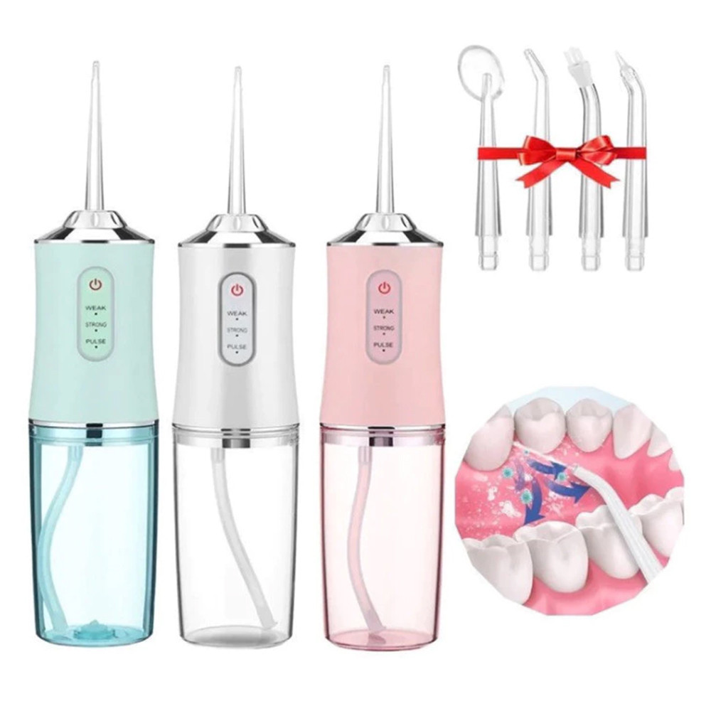 Irrigador Bucal USB Multifuncional 3 em 1 Jato Água Fio Dental Limpador Dentes Grandes descontos