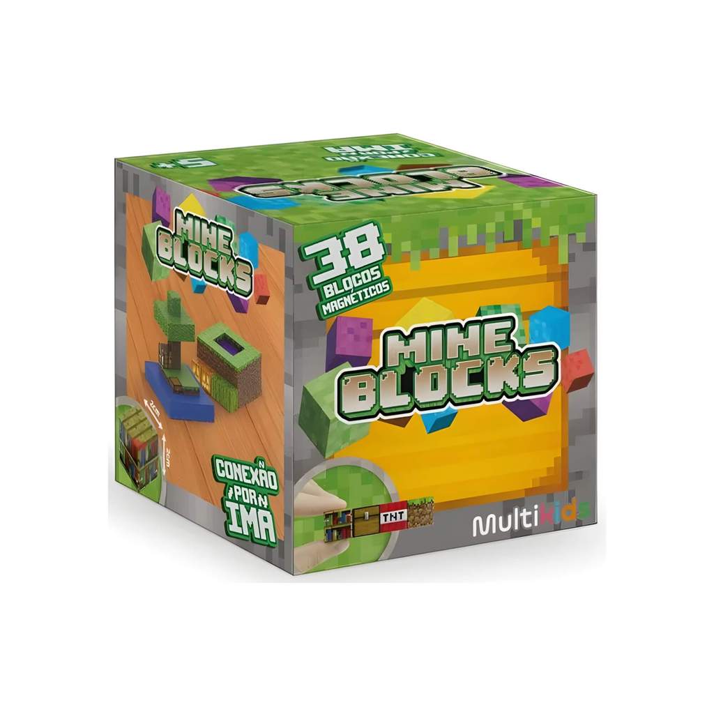 Blocos Magnéticos Mineblocks 38 Peças Modelo Sortido e Unitário