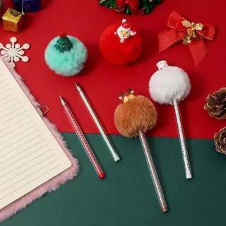 Caneta Temática de Natal – Ponta Decorada com Personagens Fofos