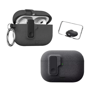 Capa Protetora Nerdcase para AirPods Pro 3, Suporte Adaptado, Silicone Rígido Cinza