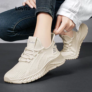 Lovito x Glenda Tenis Esportivo Sporty Simples Respirável com Malha Tendência para Pickleball para Mulheres LFA50101 em Oferta na Shopee
