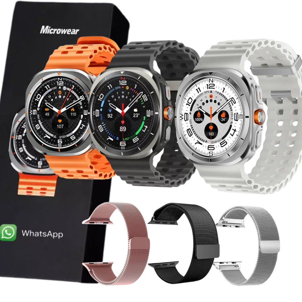Relógio Smartwatch MA27 Bluetooth Chamadas WhatsApp NFC GPS IP68 Tela ...