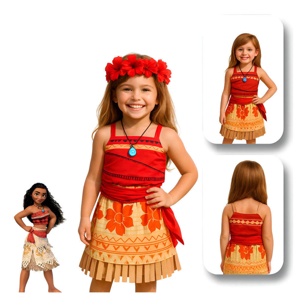 Fantasia Infantil Moana Completa Para Meninas 2 A 8 Anos Filme Moana ...