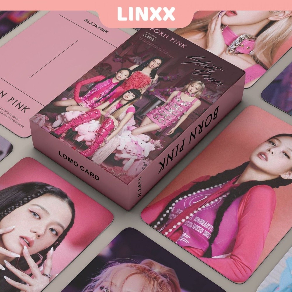 LINXX 55 Pcs Black Pink Born Lomo Album Card Kpop Postcards Series ...