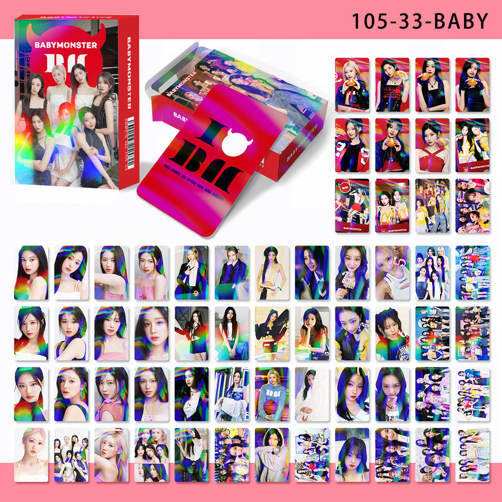 55pcs BM April Full CHOOM Lomo Cards BABYMONS7ER Álbum SHEESH