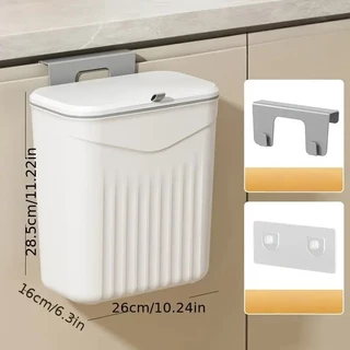 Lixeira Suspensa Anti Odor Com Tampa 9 Litros Para Cozinha E Banheiro