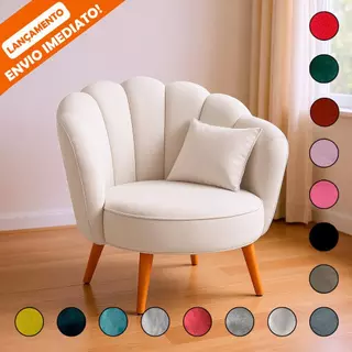 POLTRONA LOTUS PÉ PALITO COM ALMOFADA E SEM ALMOFADA SUEDE