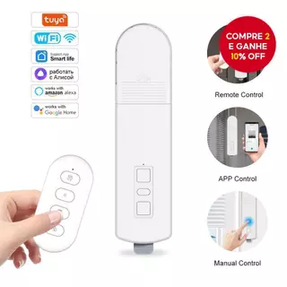 Motor De Cortina Elétrica Wifi Tuya Com Rolos Para Controle Por Alexa, Google Home E Yandex