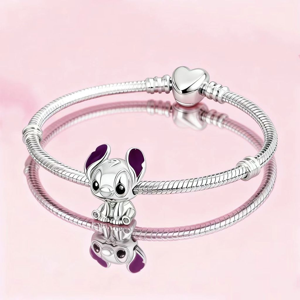 Pulseira S925 Prata Banhado Pingente Terra Plano Estrela Cachorrinho Balão Pingente
