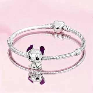 Pulseira S925 Prata Banhado Pingente Terra Plano Estrela Cachorrinho Balão Pingente