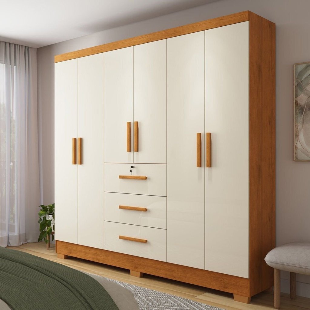 Guarda-roupa 6 Portas 3 Gavetas Amanda | Shopee Brasil