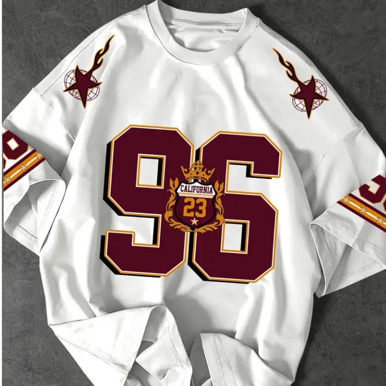 Camiseta 23 California Camisa 96 College Jersey Americana 100% Algodão Estilo Street Gringo JR