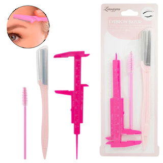 Kit Design de Sobrancelhas Com Navalha/ Paquímetro de Precisão e Escovinha –Modelagem/ Medição e Acabamento Profissional em Oferta na Shopee