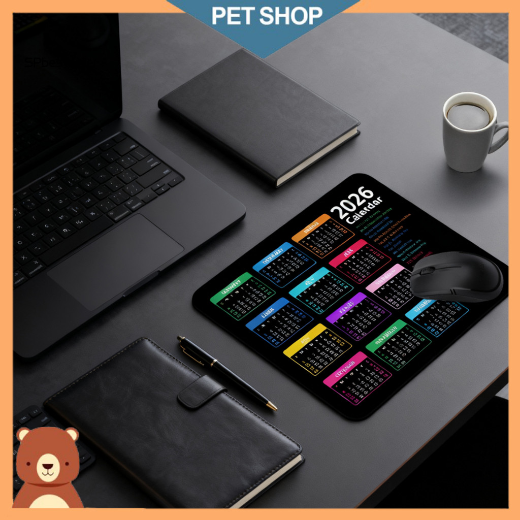 Rubber Base Mouse Pad Desk Mat 2026 Calendar Non-slip Waterproof for ...