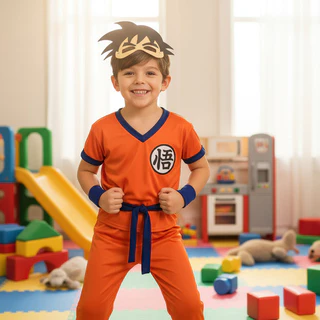 Fantasia Infantil Goku - Macacão Longo C/ Máscara
