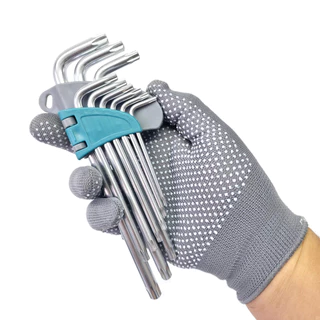 Jogo Chave Torx Com Furo Longa Do T10 Até T50 Cr-v 9 Peças + Estojo Articulado 60HRC