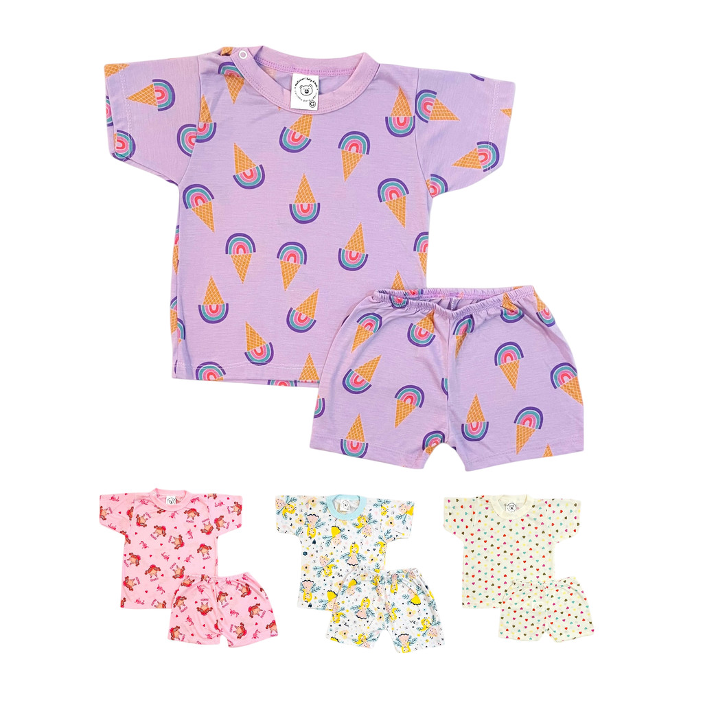 Pijama Calor Verão 100% Algodão Infantil Bebê PMG 123 Mafessoni Feminino Menina em Oferta na Shopee