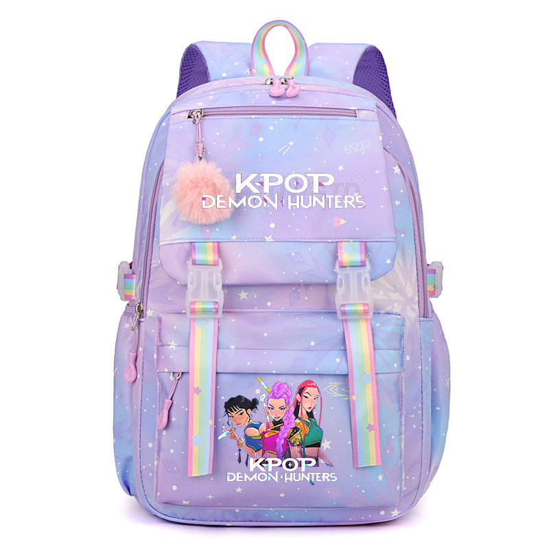 Mochila K-pop Demon Hunters Ins Tendência - Estilo Icon para Estudante Feminina, Capacidade Ampia