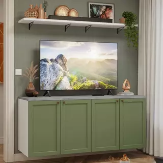 Rack para TV até 70 Polegadas + Prateleiras 160cm Vik Madesa 05 B em Oferta na Shopee