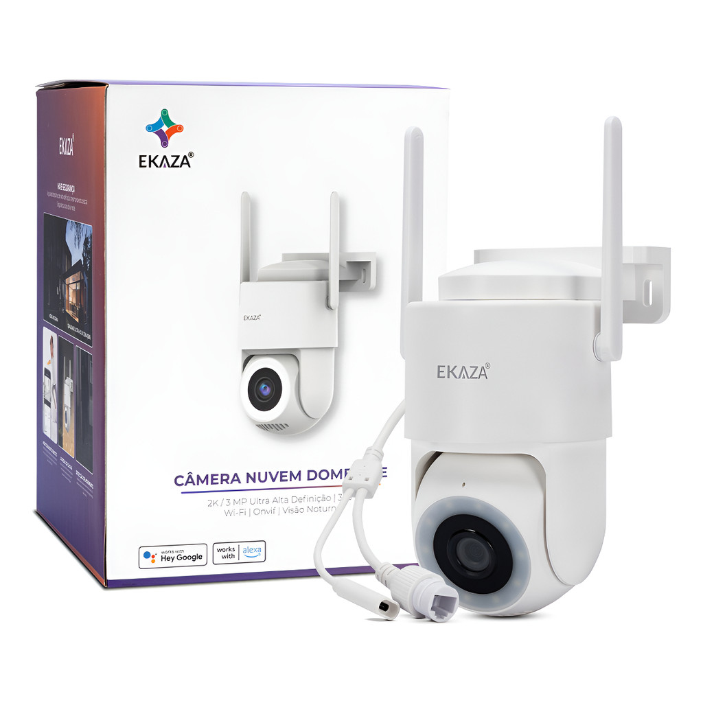 Câmera De Segurança Nuvem Dome Lite Ekaza Wi-fi 3mp Ultra Hd 2k Com Visão Noturna E Ip65