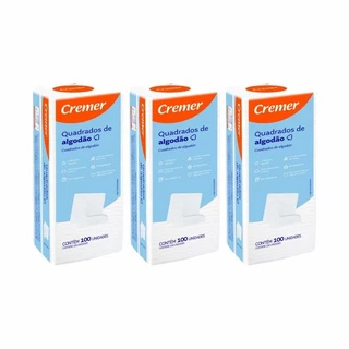 KIT 300 Quadradinho de Algodão Sem Perfume Cremer