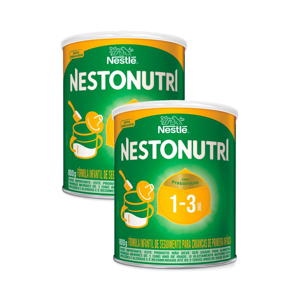 Kit 2 Nestonutri 1 a 3 Anos Fórmula Infantil de Primeira Infância 800g ...
