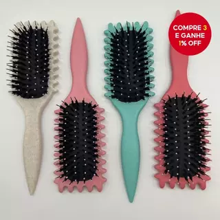 Pente De Cabelo Com Almofada De Ar De Massagem Off-White 1 Unidade-Estilo Salto Encaracolado , Cerdas De Porco Onda Gran
