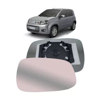 Lente Espelho Retrovisor Fiat Uno Mille Eco + Base 11-13 LD