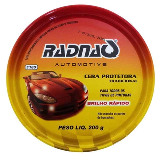 Cera Protetora Automotiva Radnaq Vermelha 200g – Alto Brilho para Todas as Cores