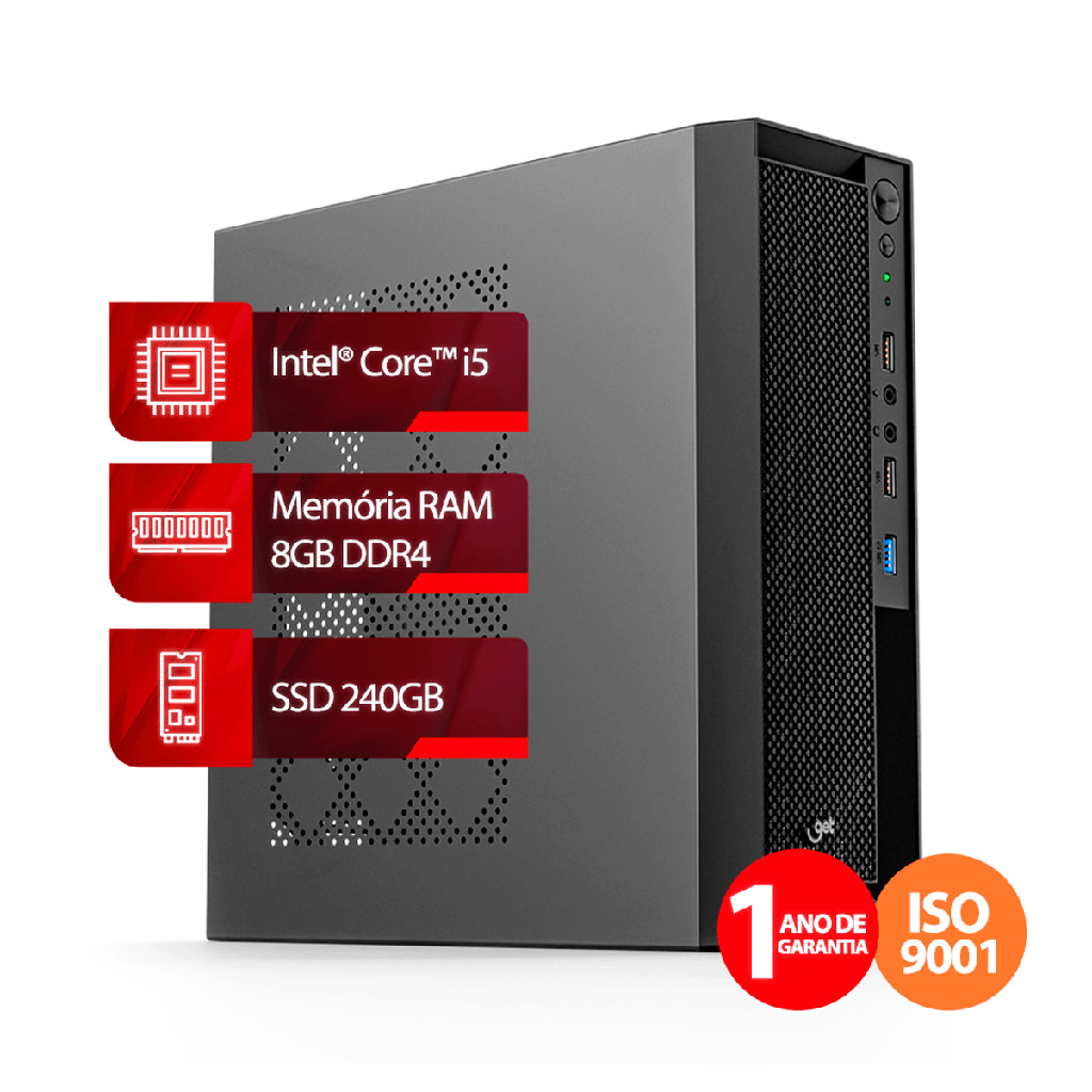 Computador Intel® Core™ I5 10ª Geração, RAM 8GB, SSD 240GB, G210, Linux ...