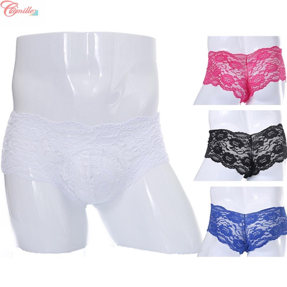 Cueca De Renda Calcinha Masculina Palco Gay Tanga Cintura Baixa ...