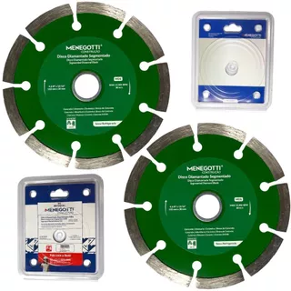 Kit 2 Discos Diamantados Sementados Serra Mármore 4 3/8" 110mm com Bucha Redutora 20x16mm Menegotti em Oferta na Shopee